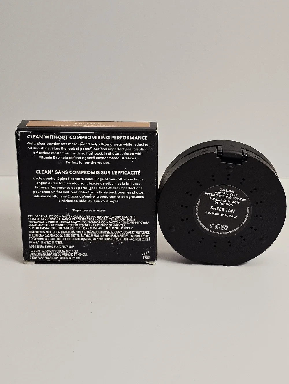 bareMinerals Original Mineral Veil Pressed Setting Powder sheer tan new makeup